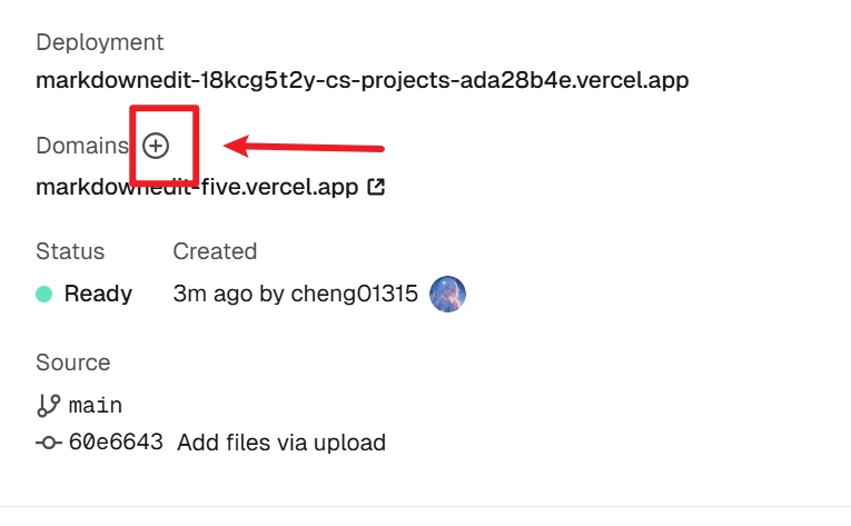点击Domains旁边的加号