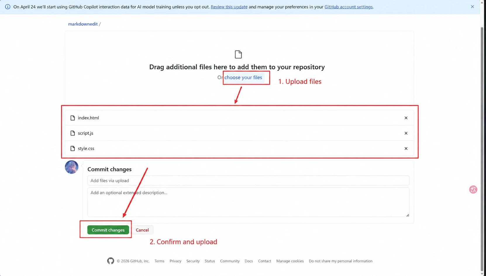 Select your files