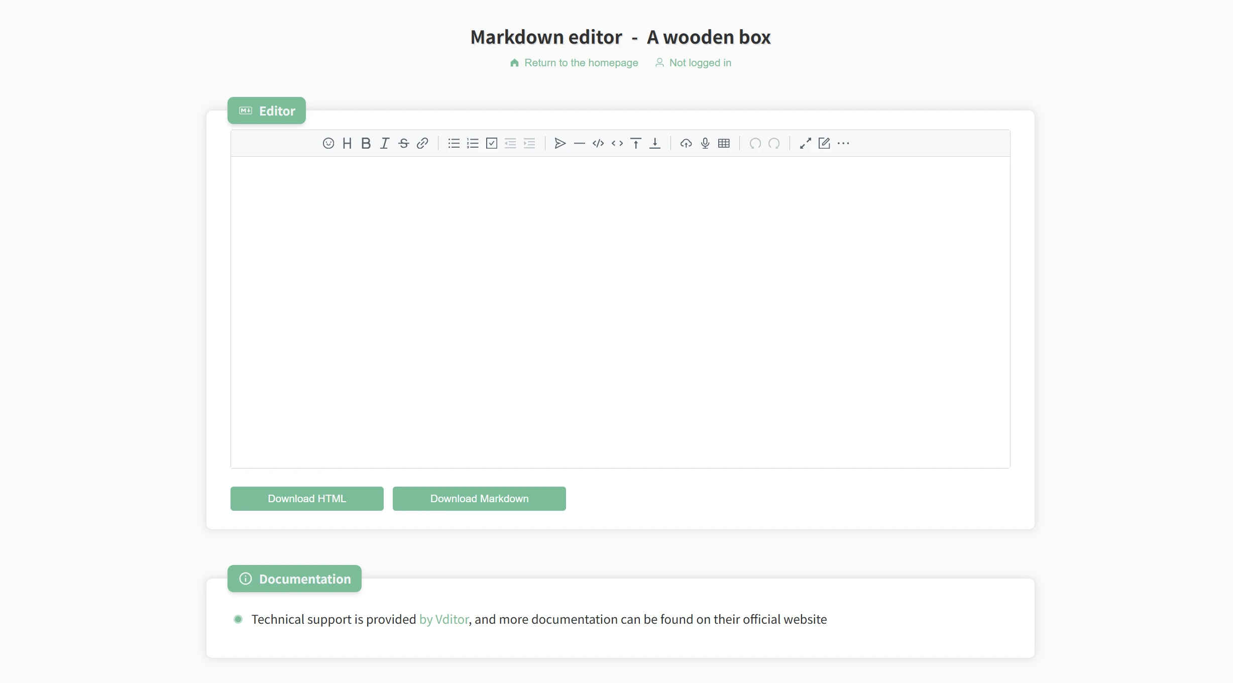 A Wooden Box: Online Markdown Editor