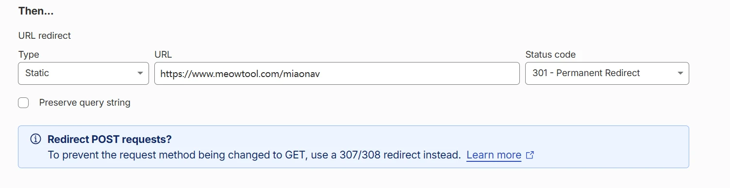 Set Redirect Behavior