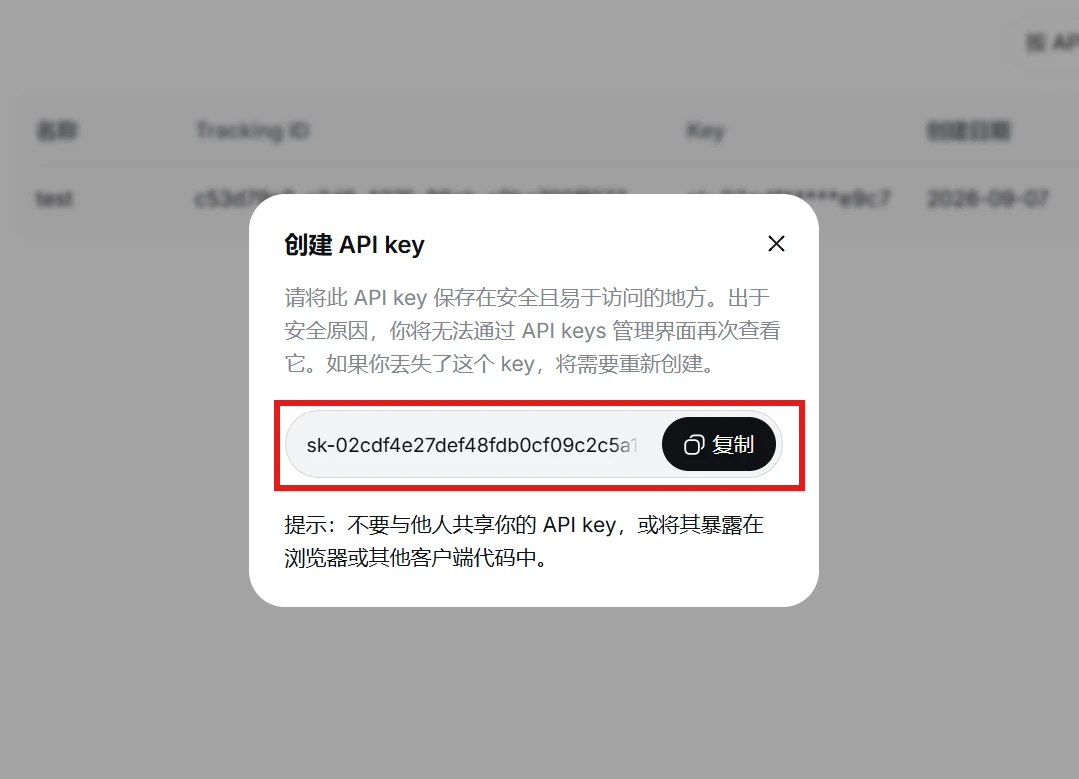 将复制的API密钥粘贴到DeepSeek Harness本地配置中