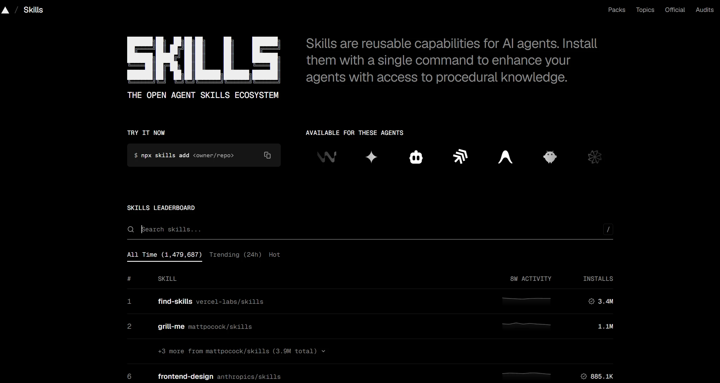 Agent Skills Marketplace: Skills.sh